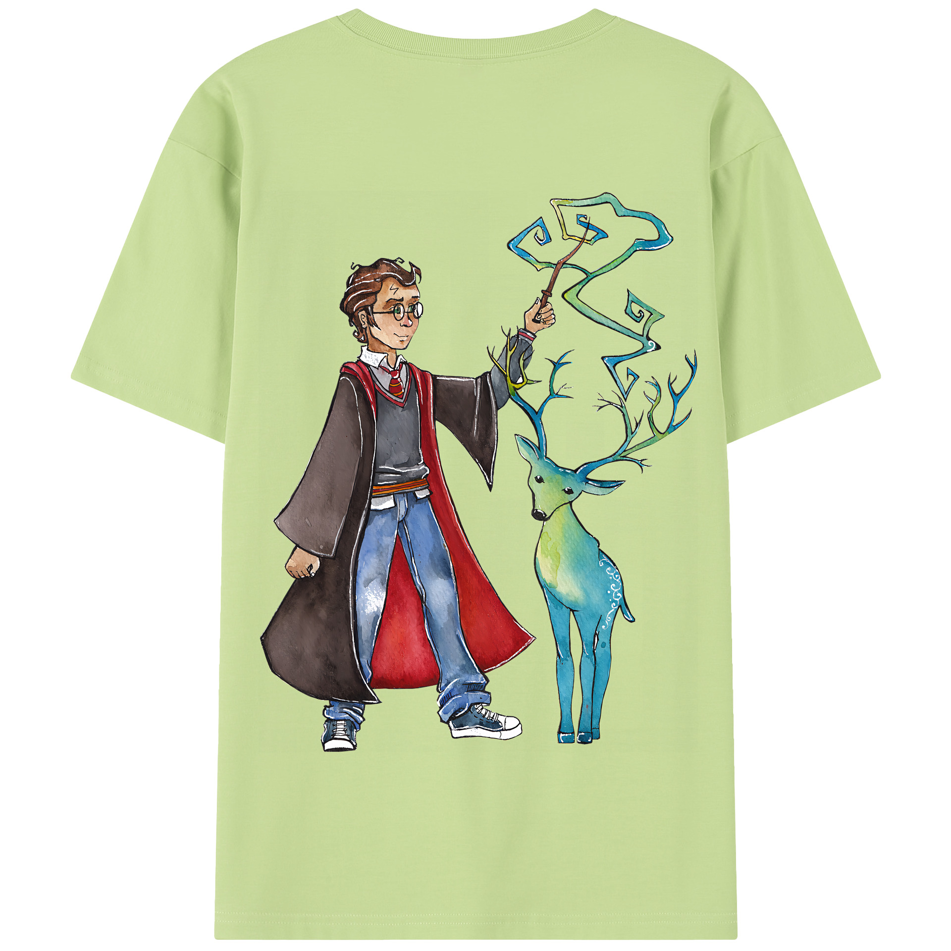 （画像用） Harry Potter ハリー・ポッターシリーズ 綿100％半袖Tシャツ（背面プリント）